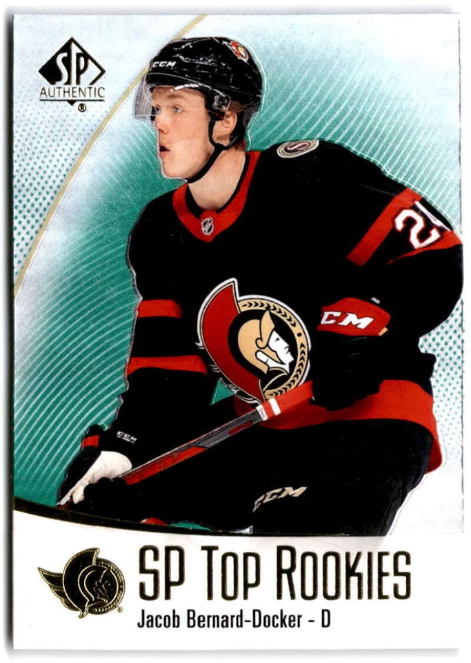2021 SP Authentic Top Rookies Green #TR-4 Jacob Bernard-Docker  Ottawa Senators - Image 1 of 2