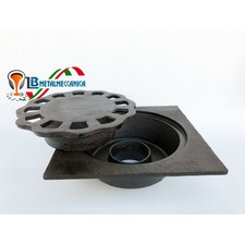 Caditoia Mod. Sole 20x20 cm in ghisa a sifone Verniciata LB-CSV2020