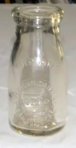 American Dairy Co San Jose Cal Half-Pint Clear Milk Bottle - Picture 1 of 3