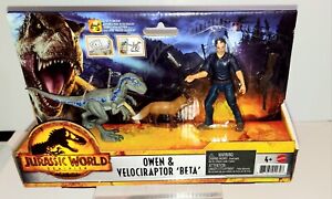 Jurassic World Jurassic Park Owen & Velociraptor "Beta"  4 inch Action Figure 