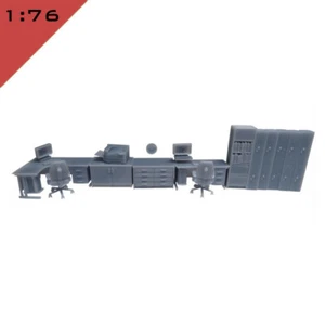 1x JUEGO GRANDE DE MUEBLES DE OFICINA 1:76, OO Modelo Miniatura Diseño de Paisajes Interiores - Imagen 1 de 3