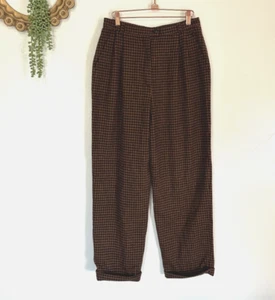 Vintage Ognibene Zendman Elizabeth Arden Salon Wool Pants, Checked, Wms 8 - Picture 1 of 11