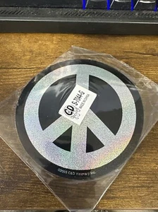 Peace 4" Round Glitter Sticker - Picture 1 of 1