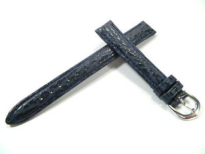 12 mm BLAU UHRENARMBAND ARMBAND HAIFISCH PRÄGUNG UHRENBAND LEDER 1233 - Picture 1 of 2