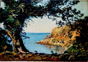 ORIENTALIST PAINTING SIGNED FAGET-GERMAIN ALGERIA TIPAZA CAP BERARD AIN TAGOURAIT - Picture 1 of 5