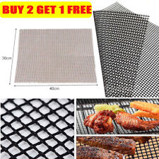 BBQ Grill Mesh Non Stick Mat Reusable Sheet Resistant Cooking Baking Barbecue UK