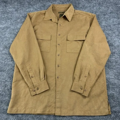 Camisa de microfibra de gamuza Bruno para hombre con botones grandes bolsillos delanteros de manga larga Foto 1 de 4