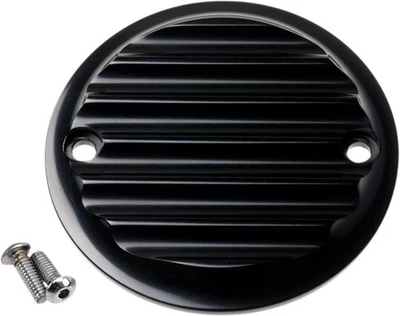 Joker Machine Points Cover - Finned - Black Anodized Motorcycle Street 02-98-1 - Image 1 of 3