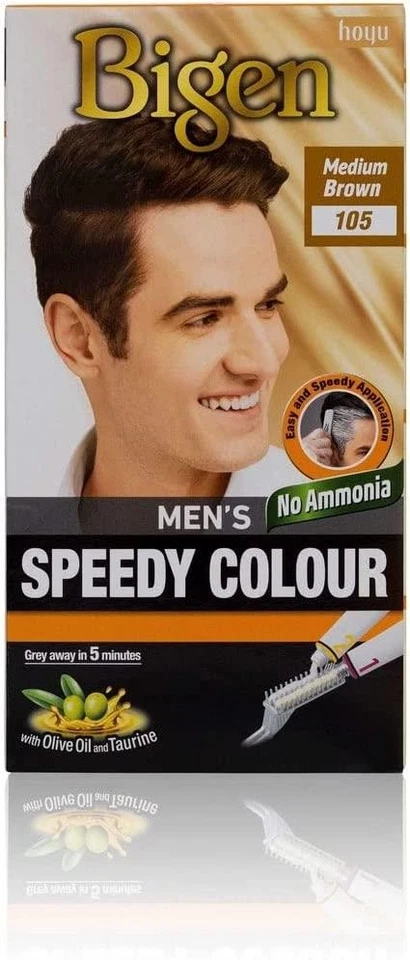Краска для волос мужская Bigen цвет 105 средний коричневый — быстрое седое покрытие - Изображение 1 из 1