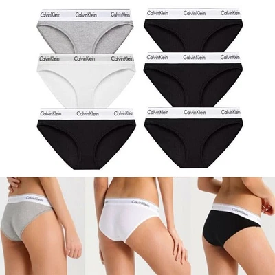 Calvin Klein Women’s Modern Cotton Bikini Cut Briefs in Grey Heather Size