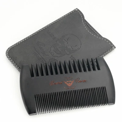 Black Wooden Beard Comb with Case for Men, Men'S Wood Pocket Comb for Beards & M - Image 1 of 4