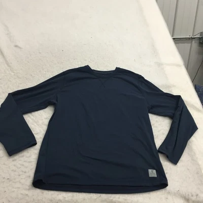 Camiseta Rugged Elements Para Hombre XL Azul Marino Cuello Redondo Manga Larga Logo Parche Foto 1 de 4