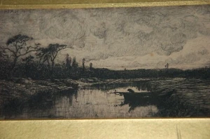 1874. ADOLPHE APPIAN. BARBIZON IMPRESSIONIST. AUTUMN EVENING ROSSILLON. ETCHING - Picture 1 of 7