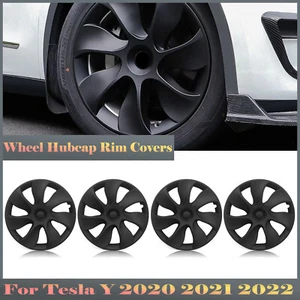 4pcs 19 inch Matte Black Hub Cap Wheel Rim Cover For Tesla Model Y 2020-2024 22 - Picture 1 of 19