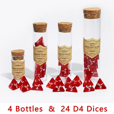 D4 Dice (24PCS) for a dungeons and dragons themed healing potion DND D&D MTG CCG - Image 1 of 4