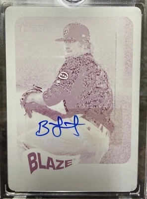 2014 Topps Heritage Minors ROA-BL “Big” Ben Lively Magenta Plate #1/1 AUTO 🔥 - Image 1 of 2