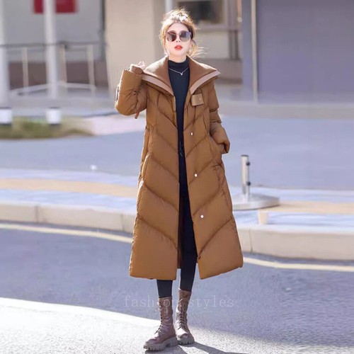 OFF WHITE Piumino invernale nuovo donna lungo moda collo grande spesso bianco piumino anatra