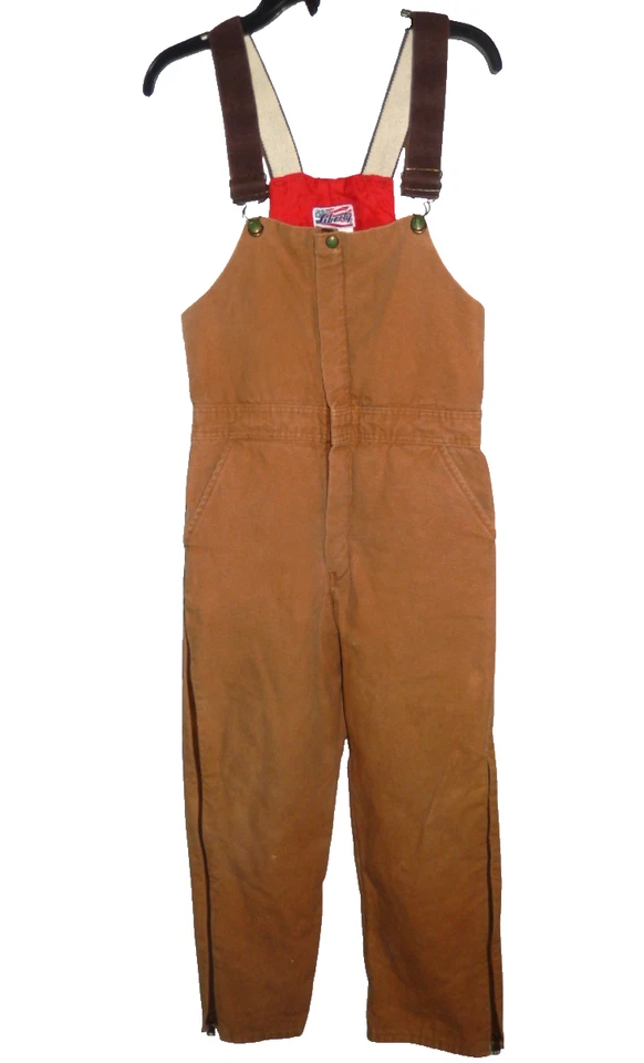 Vintage Liberty Insulated Canvas Duck Bib Overalls Brown Youth 18 Regular - Image 1 of 4