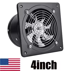 4" Exhaust Fan Ventilation Extractor Fan Wall-Mounted Square Blower 110V 4inch - Picture 1 of 9