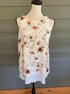 Premise Studio womens top $48 Floral Print Sleeveless Tank Top blouse layered - Picture 1 of 7