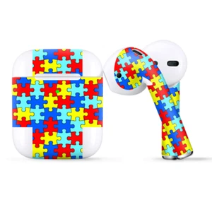 Skins Wraps compatible for Apple Airpods  colorful puzzle pieces autism - Picture 1 of 2