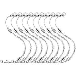 10 Pcs Stainless Steel Necklace Extender Chain with Lobster Clasp for Necklace - Picture 1 of 7