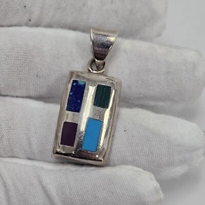Silpada Sterling 925 Silver Malachite Sugilite Turquoise Azurite Pendant S0075 - Picture 1 of 6