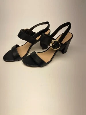 Sandalia Stuart Weitzman Mujer Anillo Perla Correa Negra Talla 8.5 Foto 1 de 4