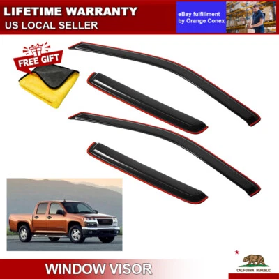 Viseras de ventana de humo para Chevy Colorado GMC Canyon doble cabina 2004-2012  Foto 1 de 4