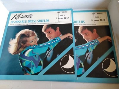 Nuevo stock antiguo Vintage KLEINERT'S Desechable Blanco Vestido Escudos 2 Paquetes Sellados   Foto 1 de 4