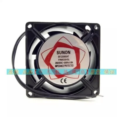 SUNON SF23080AT P/N8038HSL 8cm 220V/240V 0.09A 8038 Cooling Fan - Image 1 of 4