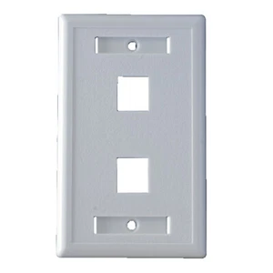 100 -2 Port Keystone Faceplate White w/Windows RJ45 Cat6 Faceplate USA Seller - Picture 1 of 5