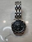 BENRUS BNW707 WATCH Silver tone with black accent - MEN'S New Battery Working
