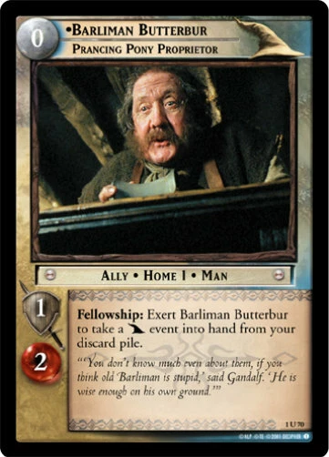 LOTR TCG FOTR Fellowship Of The Ring BARLIMAN BUTTERBUR FOIL 1U70 LP/NM - Image 1 of 1