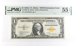 PMG 55 AU EPQ 1935 A $1 North Africa WWII Emergency Issue Fr#2306 *1115 - Picture 1 of 3