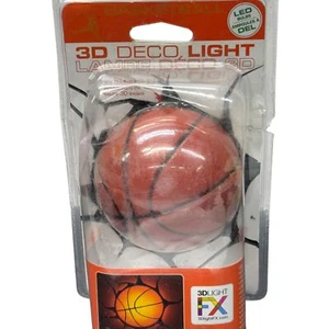 3D Deco Basketball Night Light FX Wall Mount + Crack Sticker LED Cordless New - Picture 1 of 7