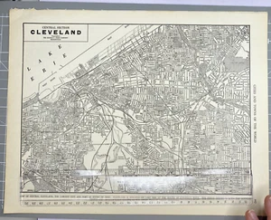 1940's central Cleveland Lake Erie atlas Map Vintage - Picture 1 of 6
