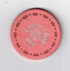 China Club Reno Nevada Vintage 10 Cent Fractional Hotel Casino Clay Chip Poker - Picture 1 of 2