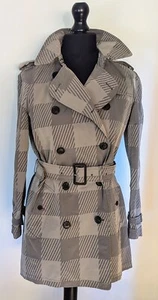 Aquascutum - Checked Trench Mac Rain Coat UK Size 12 - Picture 1 of 10
