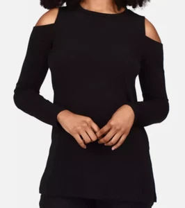 MICHAEL MICHAEL KORS Women's Stretch Knit Cold-Shoulder Top, Size XS, Black, New - Picture 1 of 7