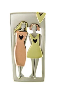 Broche Dos Mujeres-México-Comercio Justo - Imagen 1 de 1