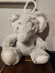 Little & Loved Gray Elephant Plush Lovey Embroidered Rattle Stuffed Animal 8" - Picture 1 of 5