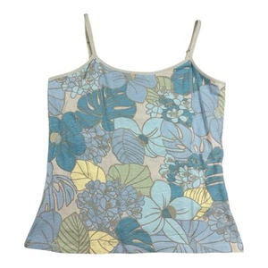 Canotta vintage Y2K floreale tropicale La Cabana donna media misto cotone - Foto 1 di 5