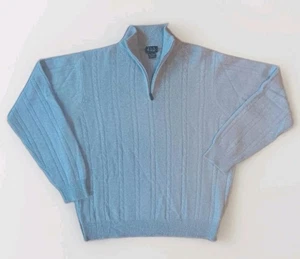 Jos A Bank Mens 100% Cashmere Sweater Signature Collection Blue 1/4 Zip Size: M - Picture 1 of 20