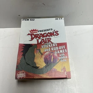 Caja de cera Fleer Dragon's Lair 1983 36 paquetes de pegatinas vintage y paquetes de tarjetas de juego #1 - Imagen 1 de 8