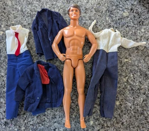 VTG MATTEL 1968 Ken Doll China Brown Hair Blue Eyes Wedding Ring W Clothes*Read - Picture 1 of 24