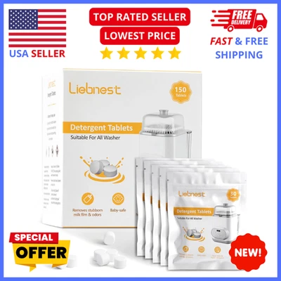 Baby Bottle Detergent 150 Tablets – Safe, Milk-Residue Free, Compatible Washers - Image 1 of 4
