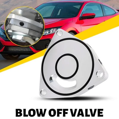 Válvula turbo soplado BOV apagada placa plateada apta para Honda Spacer Civic Vortex 2015-21 Foto 1 de 4