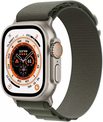 Apple Watch Ultra 1 - LTE 49mm Titanium - Grün Green Alpine Loop Armband - Bild 1 von 2