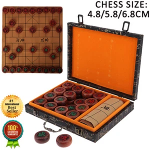 Premium Rosewood Chess Piece Chinese Chess Set with Carry Case Tabletop Games - Picture 1 of 12